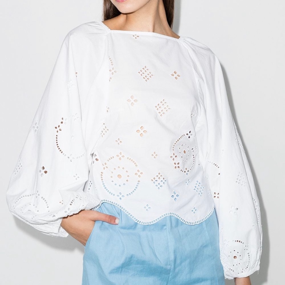 Ganni White Blouse